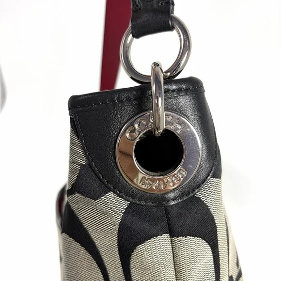 Coach OP Art Stripe Hobo/Shoulder Bag  Excellent Preowned - Picture 7 of 10